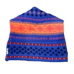 Vintage Murray Merkley Ski Hat Retro Virgin Wool Blue Orange Winter Cap Unisex